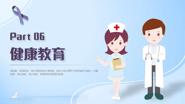 蓝紫色医疗风踝关节骨折护理查房护理PPT模板pptx