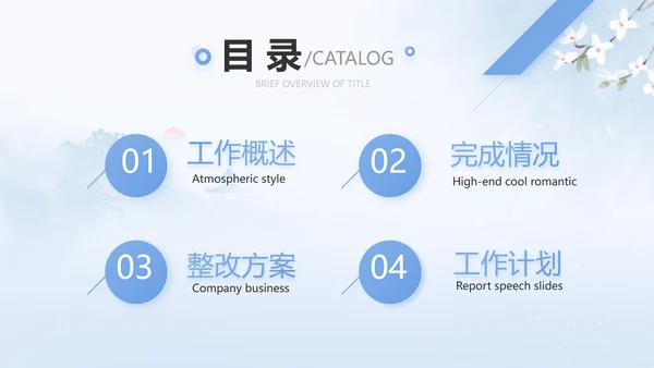 蓝色唯美中国风春天旅游相册PPT动态