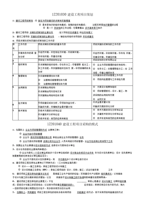 一级建师项目管理学习笔记