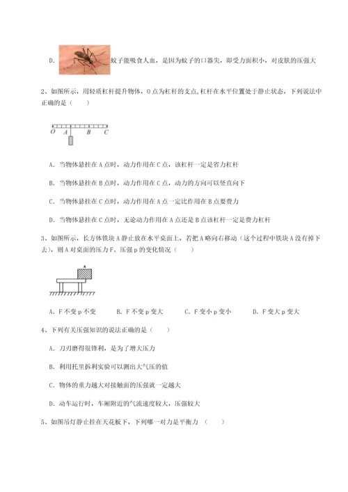 第二次月考滚动检测卷-重庆市大学城第一中学物理八年级下册期末考试专题测评试题（含答案解析）.docx