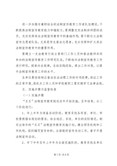 法制宣传教育五年计划.docx