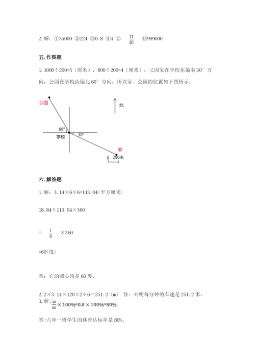 小学数学六年级上册期末测试卷及参考答案【黄金题型】.docx