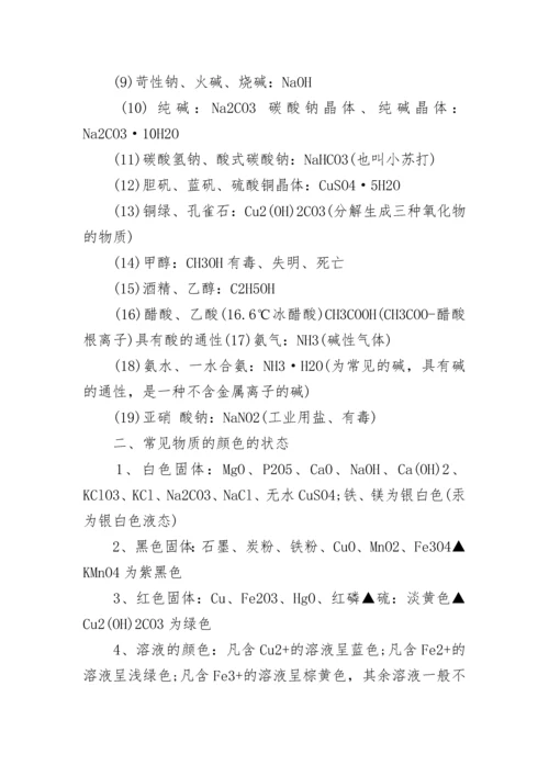 初三化学必背知识点总结梳理.docx