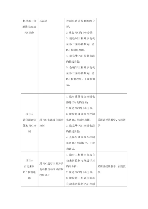 PLC控制技术基础课程标准.docx