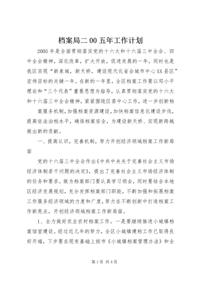 档案局二00五年工作计划 (3).docx