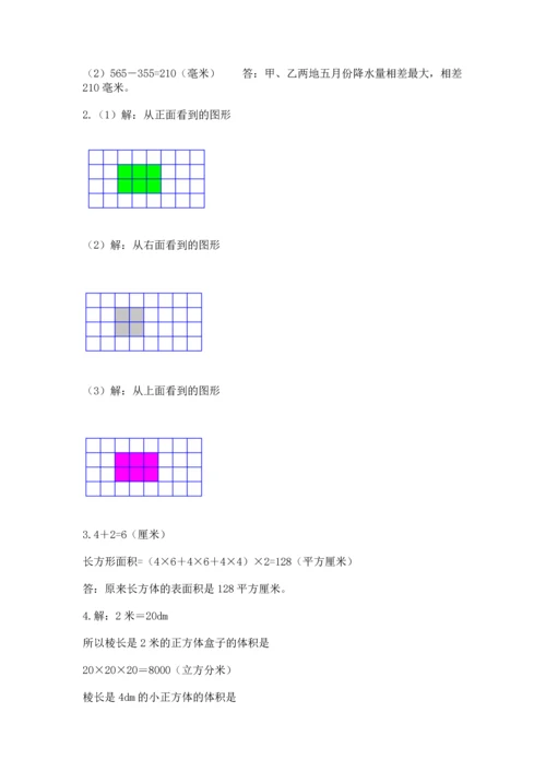 人教版五年级下册数学期末测试卷附答案（培优）.docx