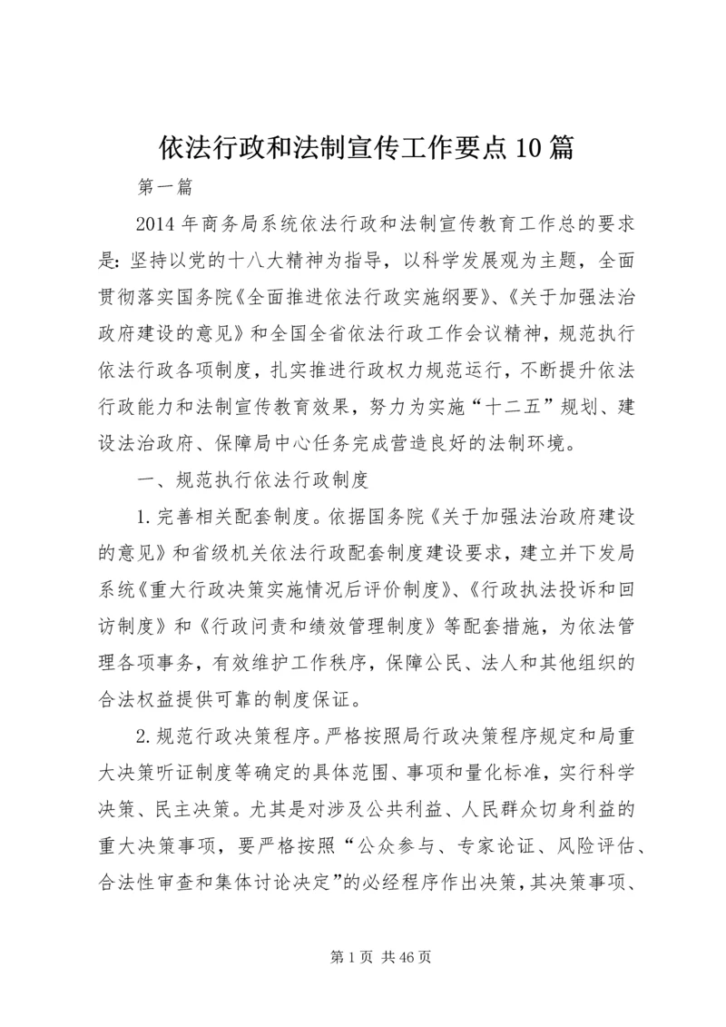 依法行政和法制宣传工作要点10篇.docx