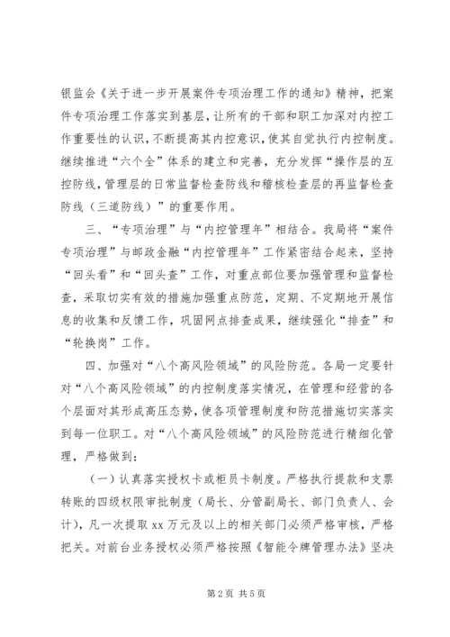 县邮政局关于开展案件专项治理工作情况的报告 (2).docx