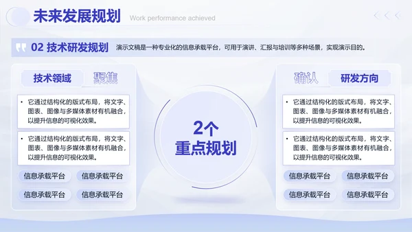 蓝白商务风述职工作汇报通用PPT模板