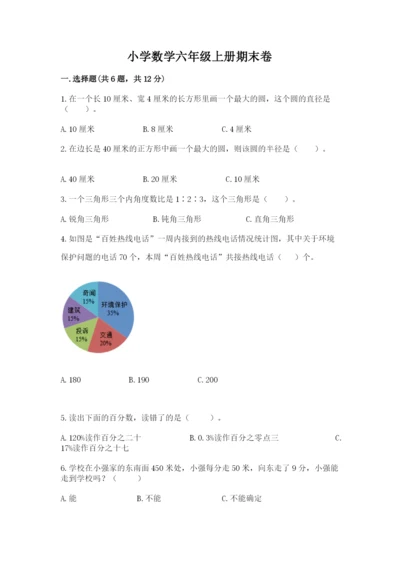 小学数学六年级上册期末卷附参考答案【完整版】.docx