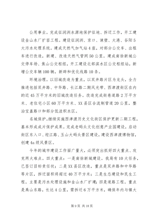 城乡建设工作会议上的报告.docx