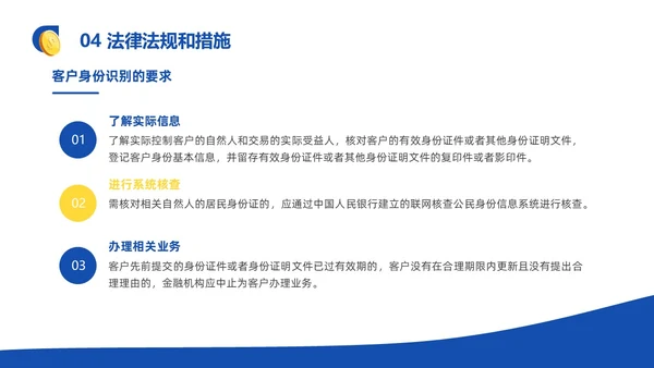 蓝黄色反洗钱基础知识培训PPT模板