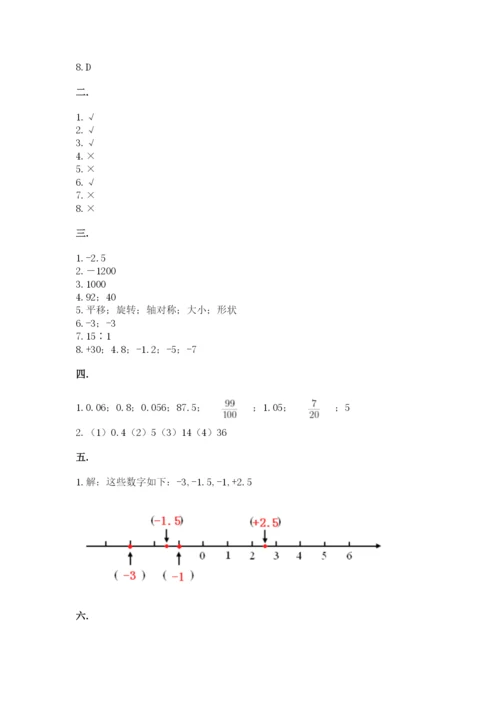 苏教版六年级数学小升初试卷含答案【精练】.docx