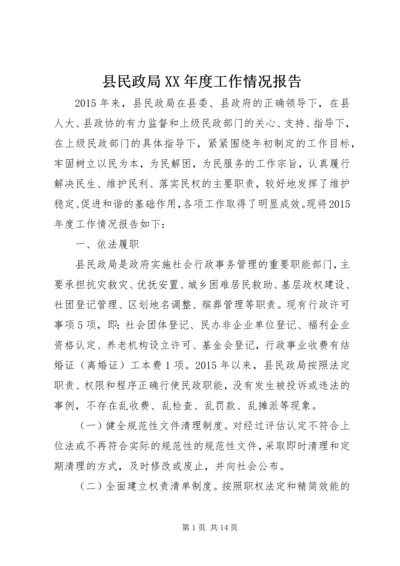 县民政局XX年度工作情况报告.docx