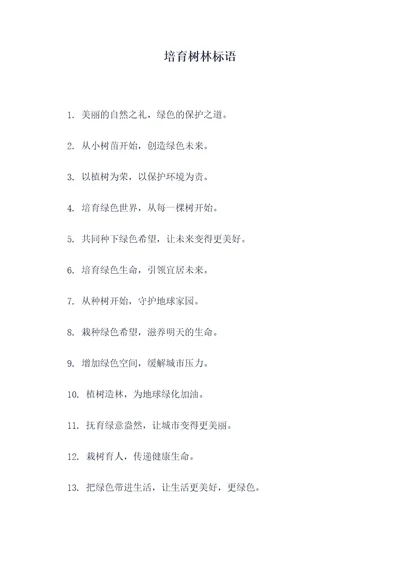 培育树林标语