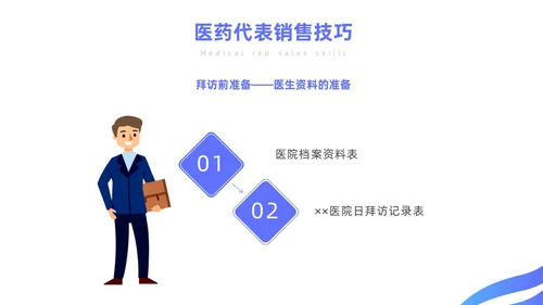 蓝色简约风医药代表销售经验分享培训课件