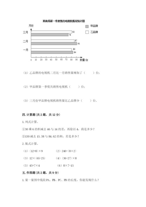 苏教版小学四年级上册数学期末试卷含答案【实用】.docx