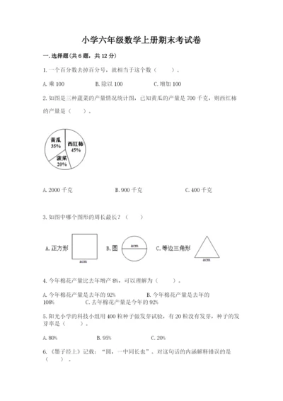 小学六年级数学上册期末考试卷精品（实用）.docx