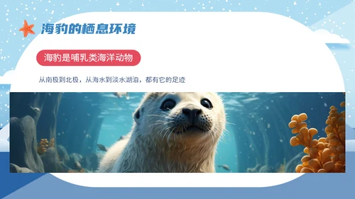 世界海豹日小海豹通用PPT模板