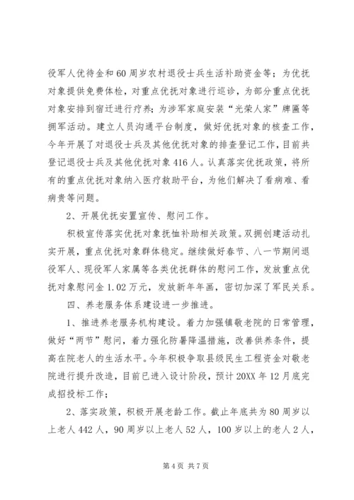 乡镇民政办201X年度工作总结及某年度工作计划.docx