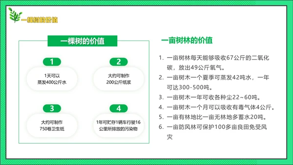 中国植树节主题班会通用PPT模板