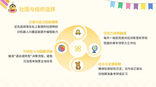 黄色卡通风开学季：新学年规划PPT模板