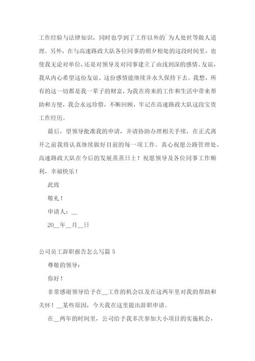 公司员工辞职报告怎么写(10篇).docx