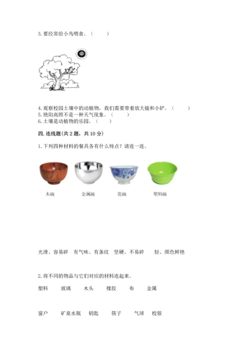 教科版科学二年级上册《期末测试卷》及完整答案【网校专用】.docx