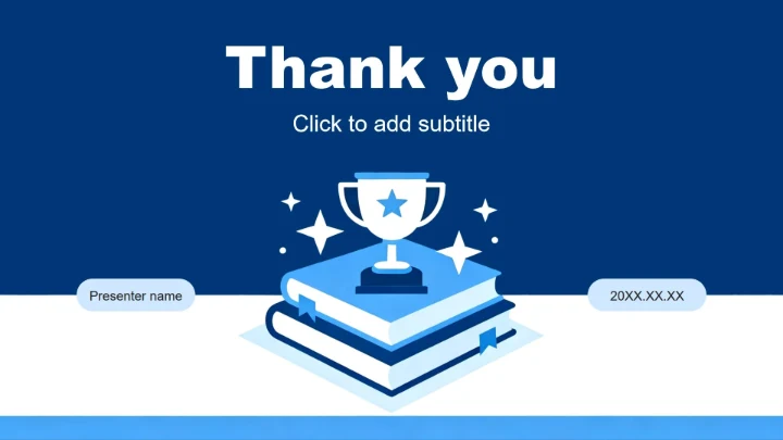 蓝色简约风奖学金答辩学术汇报PPT主题模板