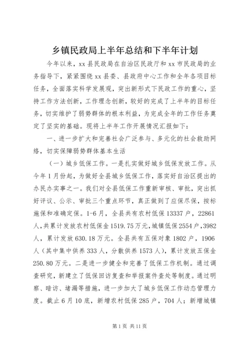 乡镇民政局上半年总结和下半年计划.docx