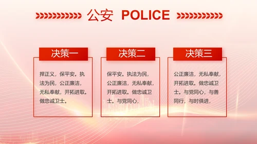 红色公安警察工作总结新年计划PPT