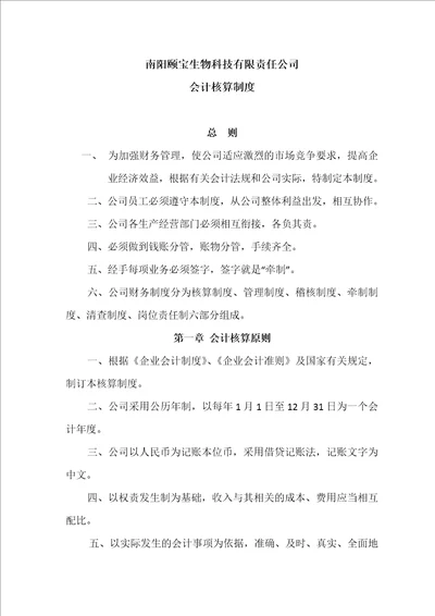 公司会计核算制度