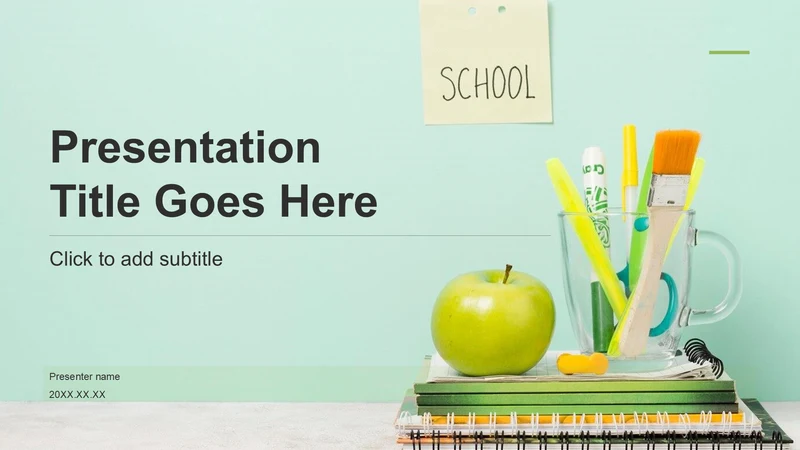 绿色简约风学校教育PPT主题