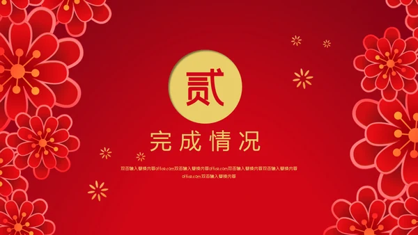 赢战企业红色喜庆年终总结通用PPT模板