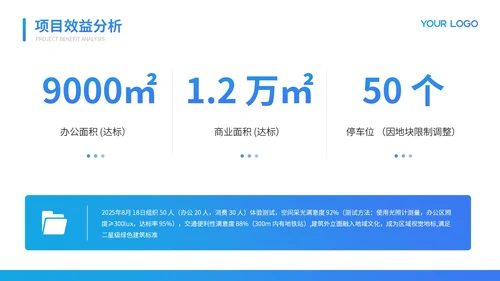 蓝色质感商务项目总结PPT模板