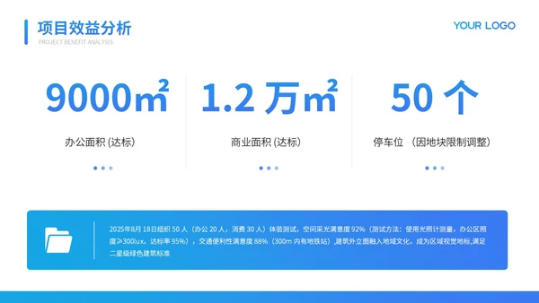蓝色质感商务项目总结PPT模板