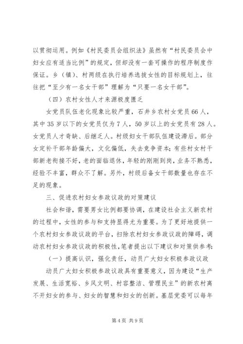 农村妇女参政议政意识分析思考.docx