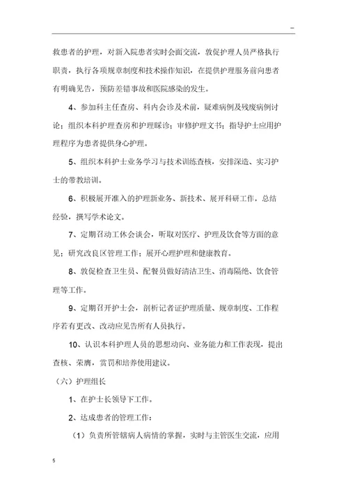 护理管理体系及职责分工