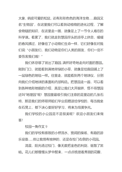 校园一角作文15篇