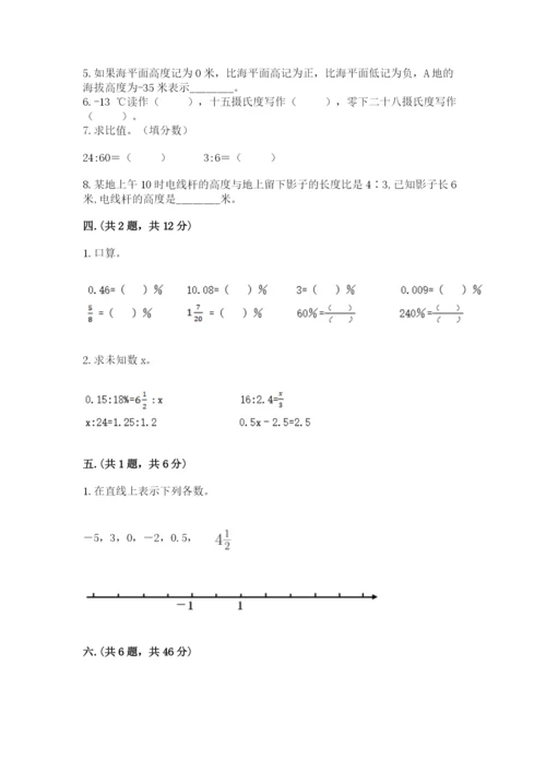 沪教版六年级数学下学期期末测试题及完整答案【名师系列】.docx