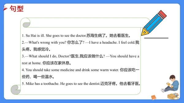 Unit 4 Seeing the doctor(复习课件)-2023-2024学年五年级英语下学期