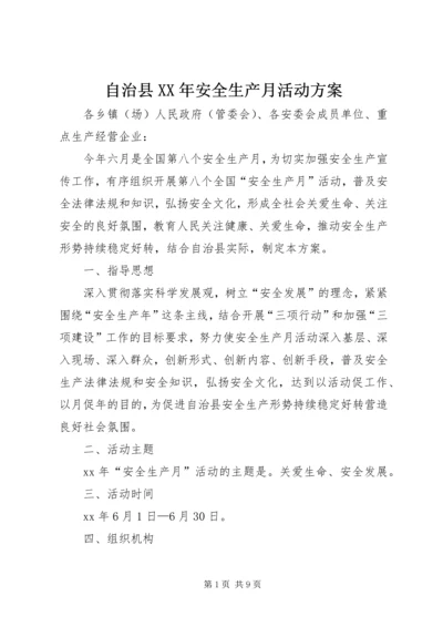 自治县XX年安全生产月活动方案.docx