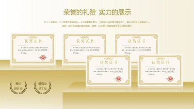 黄色渐变风荣誉证书页