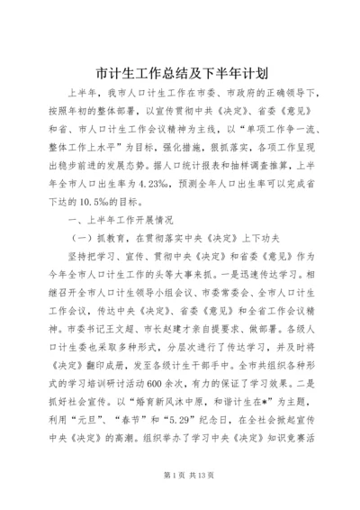 市计生工作总结及下半年计划.docx