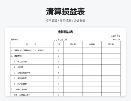 清算资产负债表