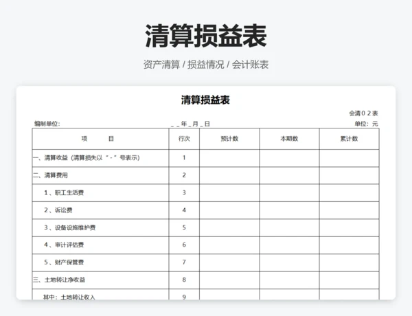 清算资产负债表