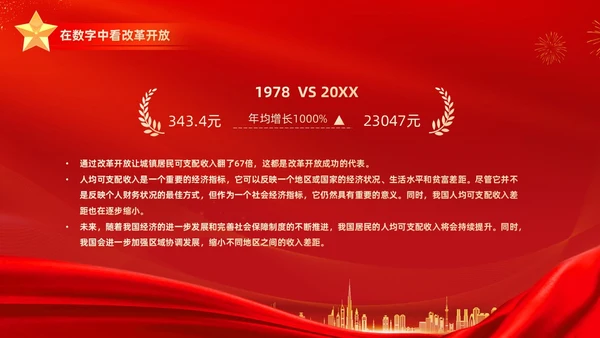 红金大气简约党建党课党史改革开放45年动态PPT
