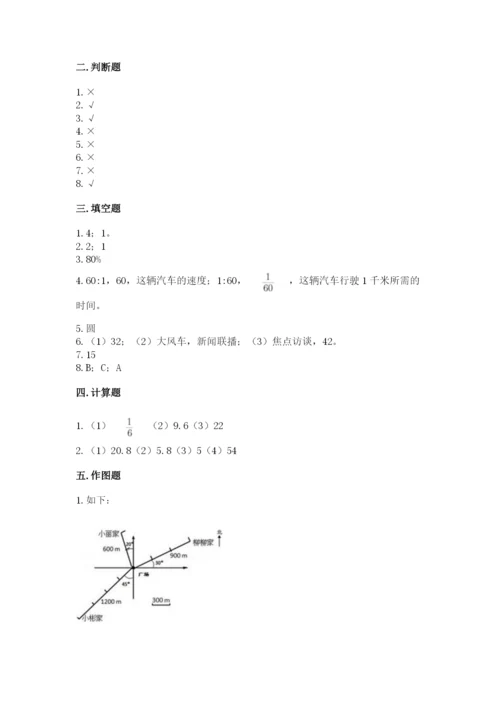 小学数学六年级上册期末卷及参考答案（名师推荐）.docx