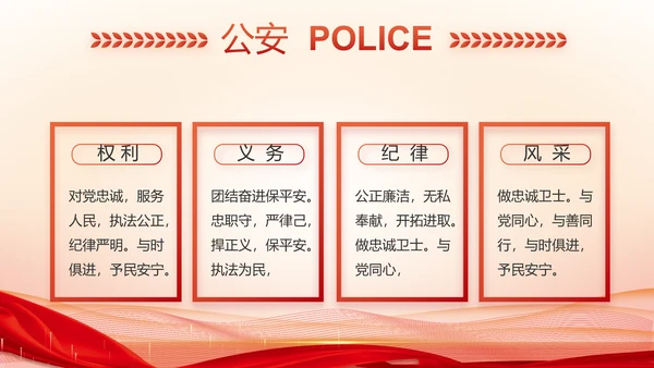 红色大气警察公安表彰大会动态PPT模板