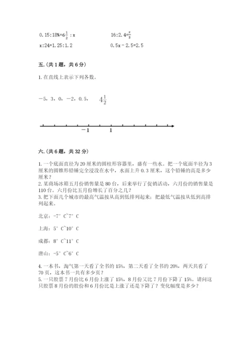 小升初数学综合模拟试卷含答案【能力提升】.docx